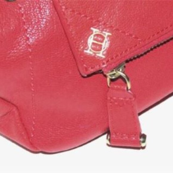 Olivia Harris Fire Engine Red St Jean Leather X-body & Dust Bag Nwt - Picture 4 of 9